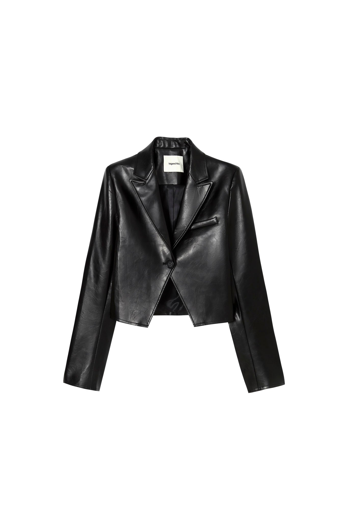 [tageechita] Short length fake leather jacket