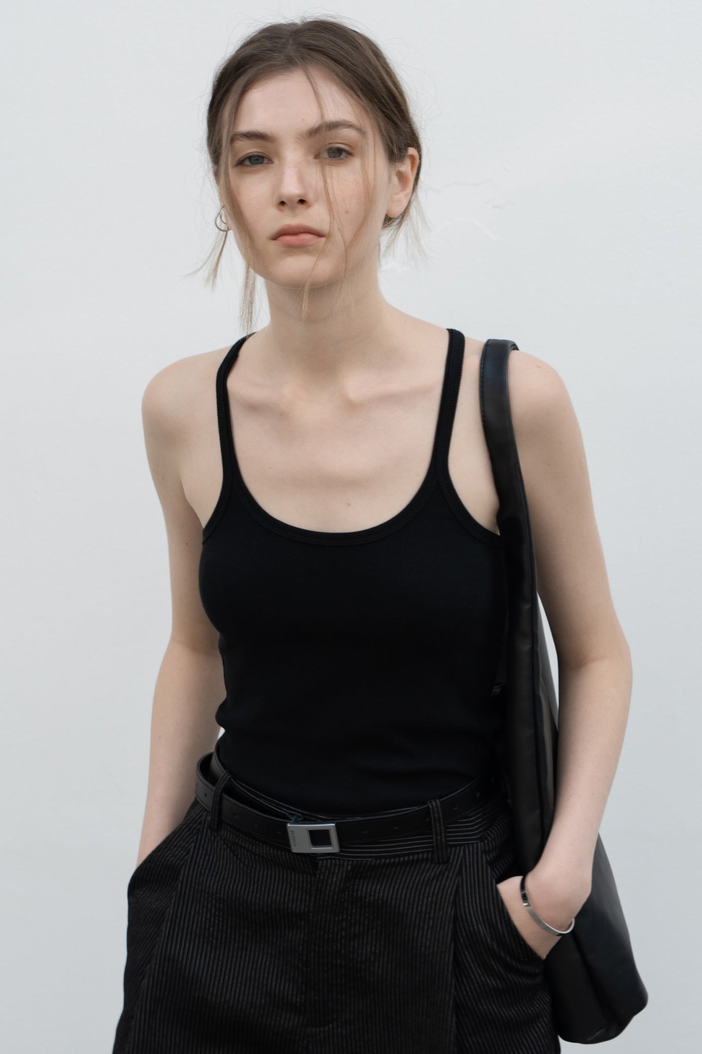&lt;NEW COLOR&gt; Back American sleeve basic simple rib camisole 