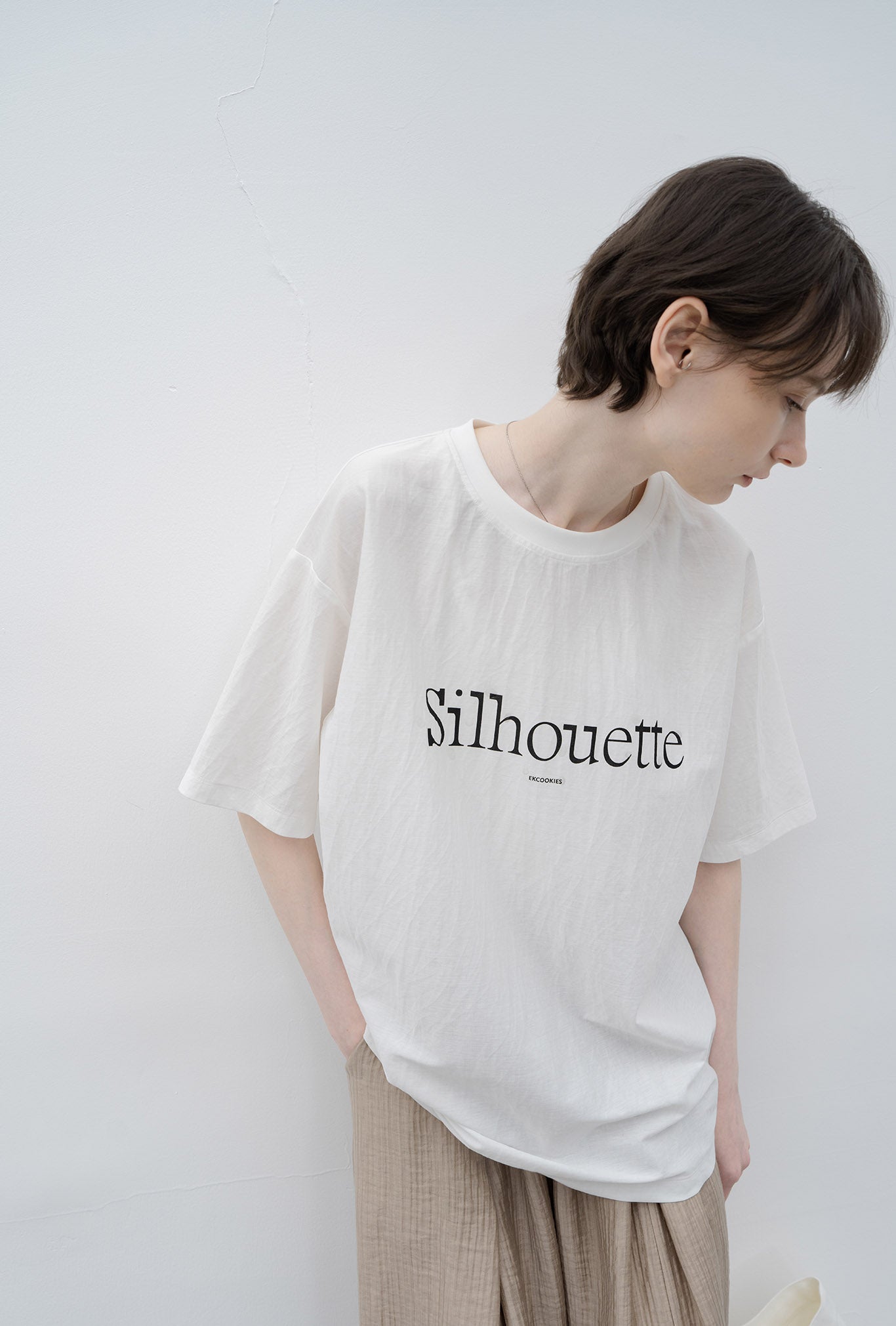 "silhouette" 프린트 컷소우 / T셔츠