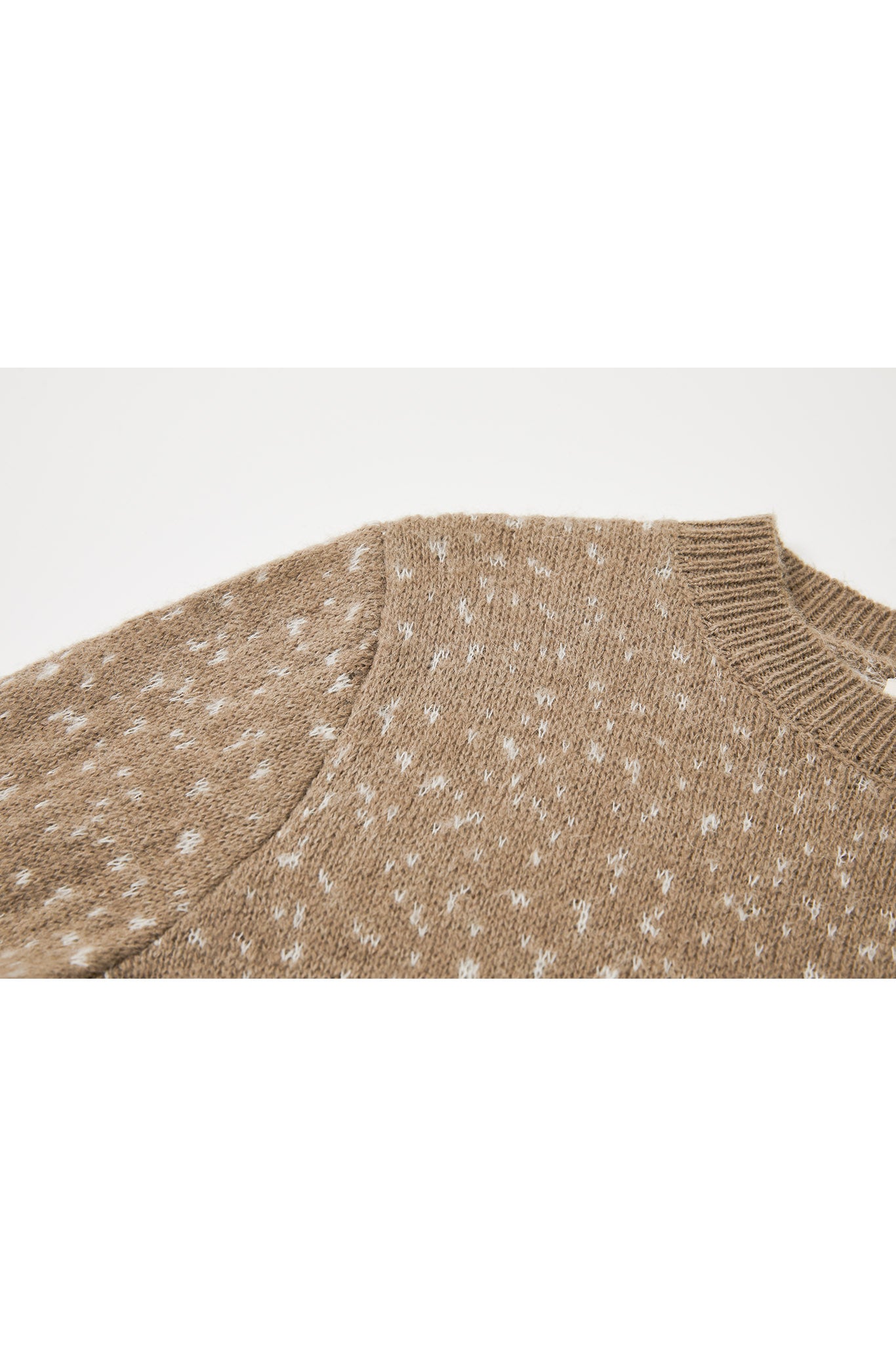 [tageechita] Wool blend jacquard crew neck knit