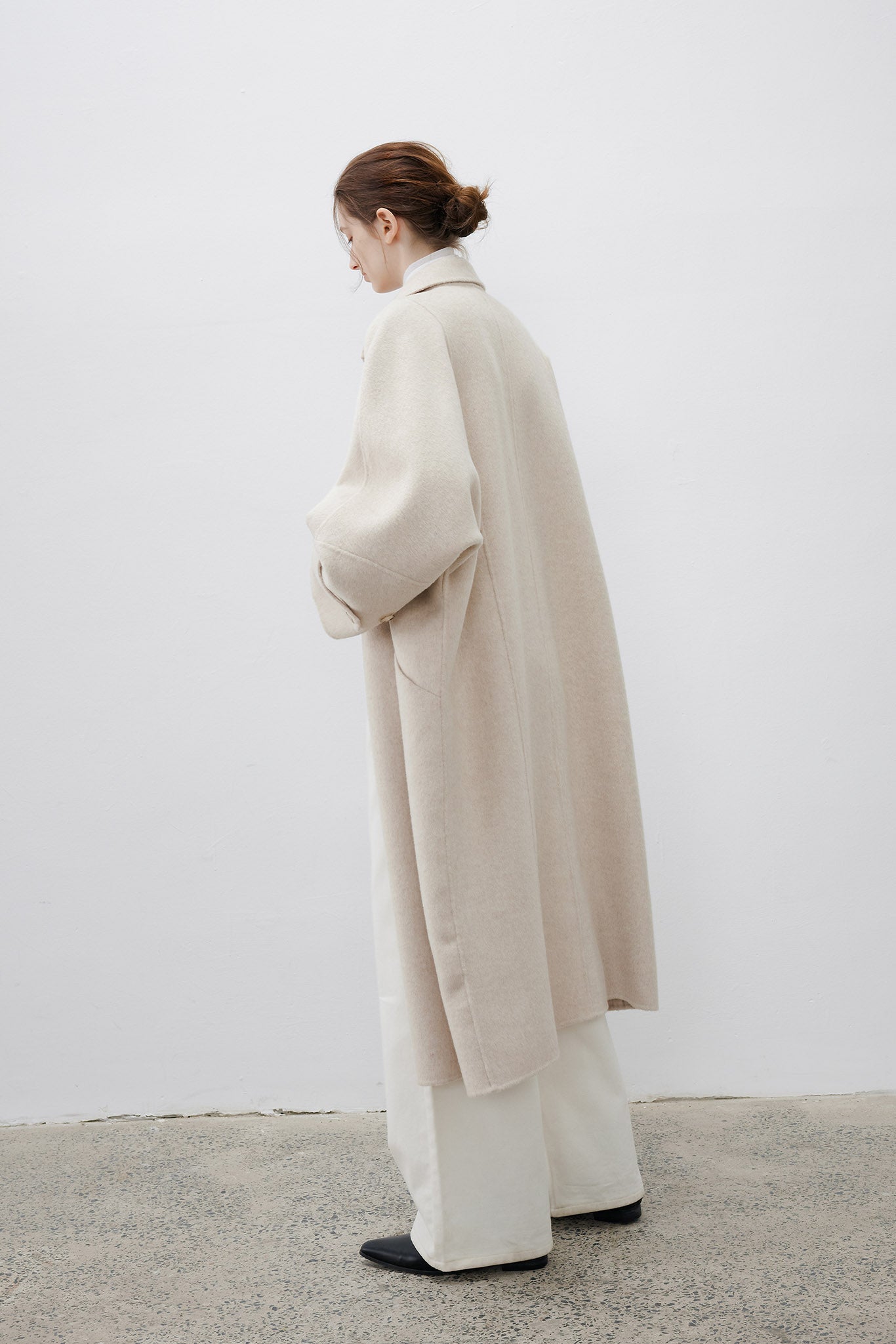 [tageechita] Cocoon sleeve wool long coat
