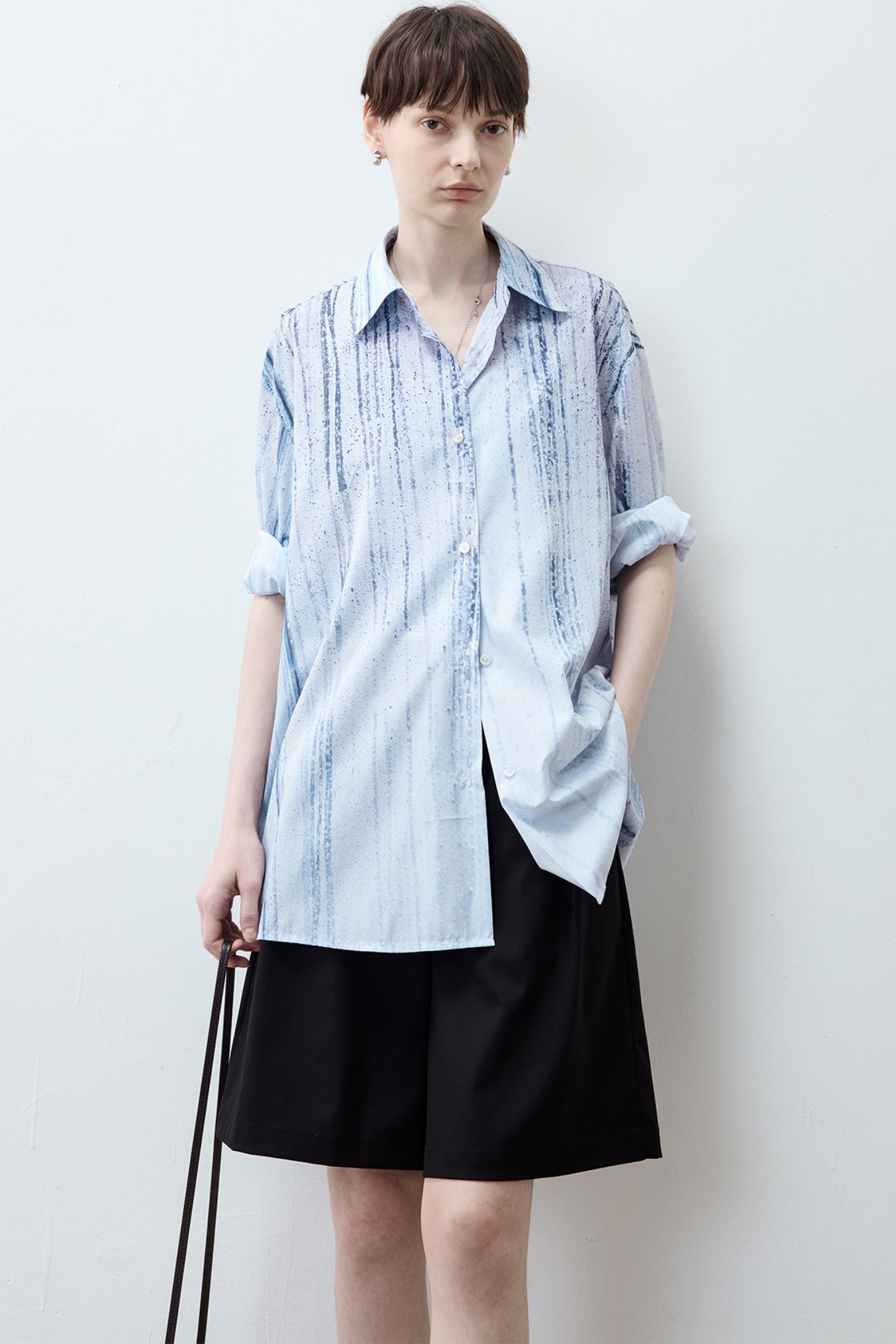 【tageechita】UVカット/ニュアンスプリント ライトシャツ