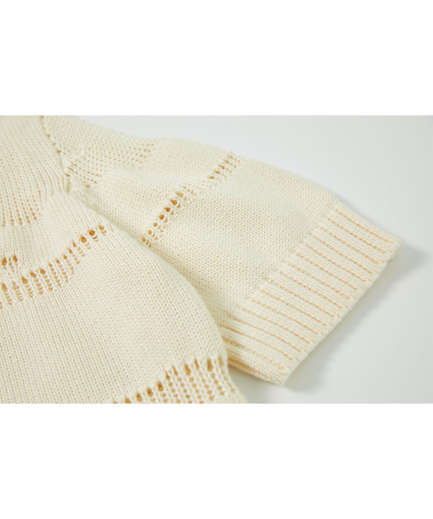 Cropped jacquard summer knit cardigan 