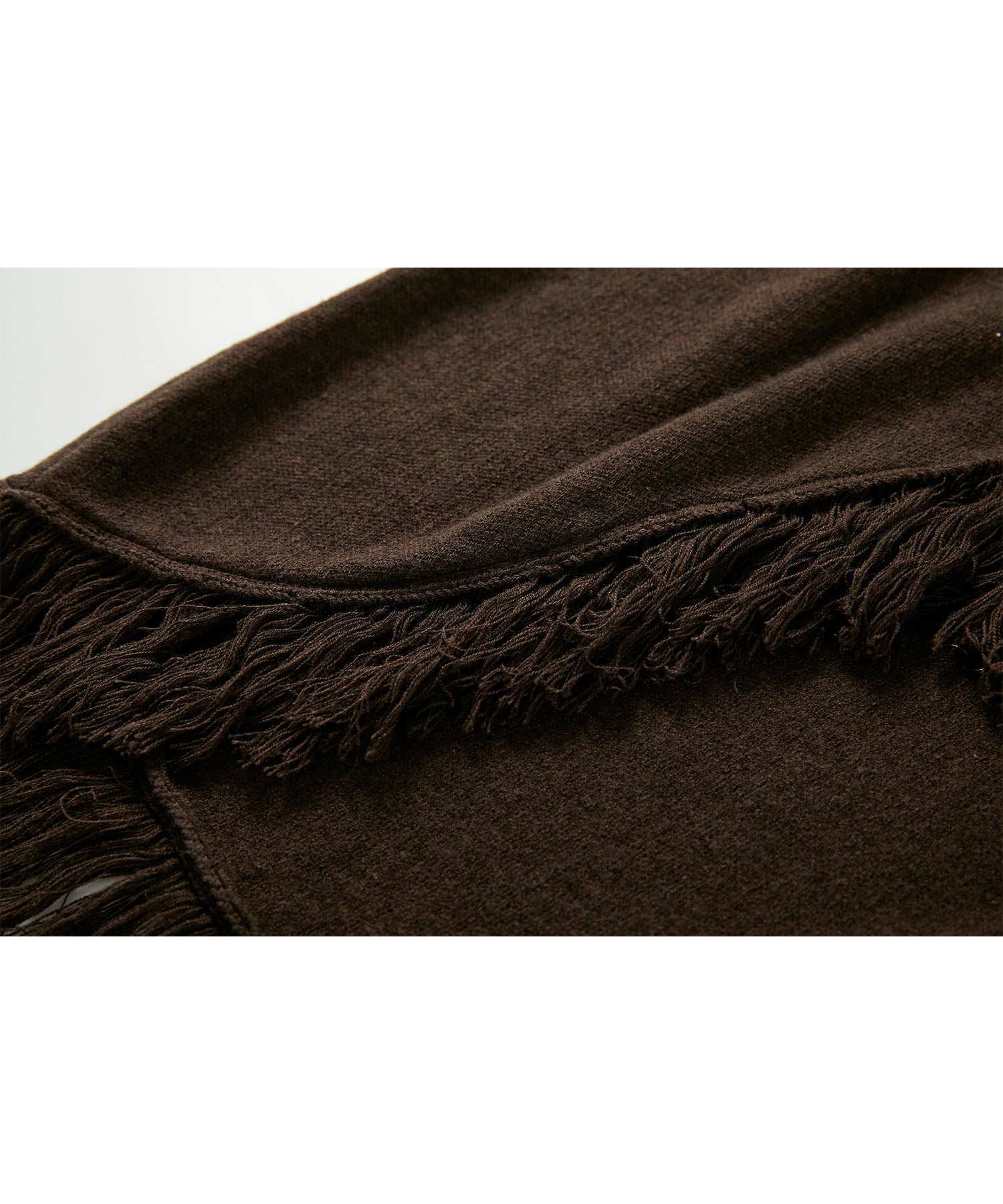 Knit fringe long narrow tight dress 