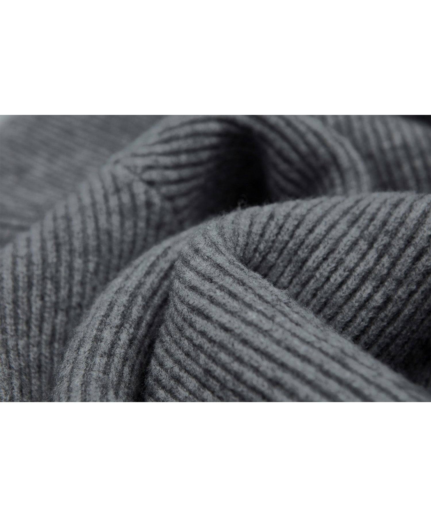 Bicolor V-neck rib knit zip-up cardigan 