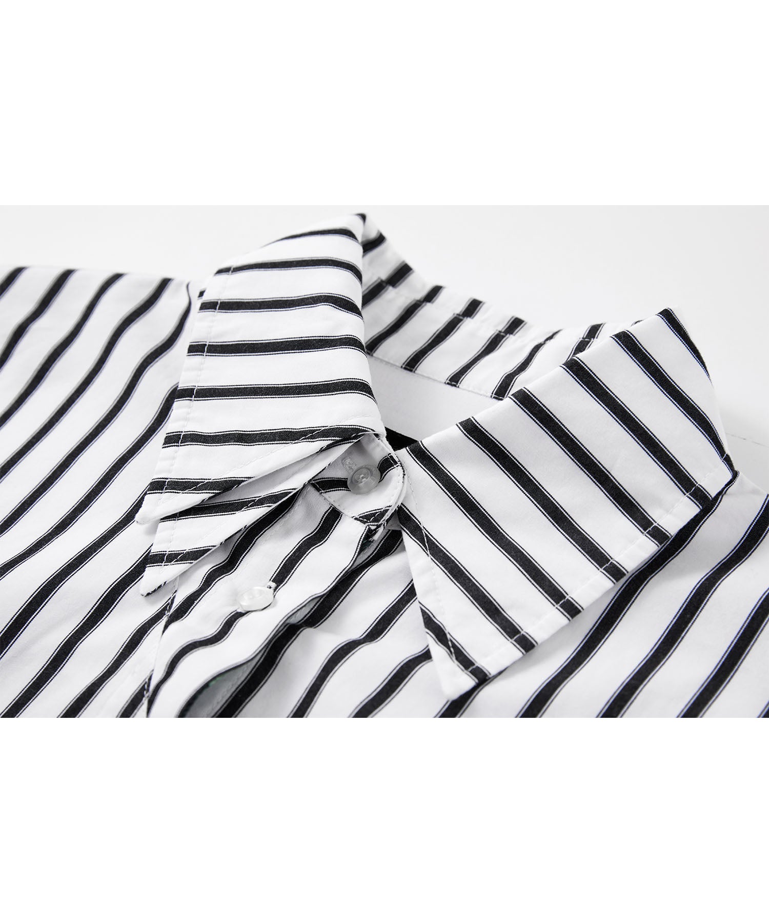 Yoke switching layered color striped shirt 