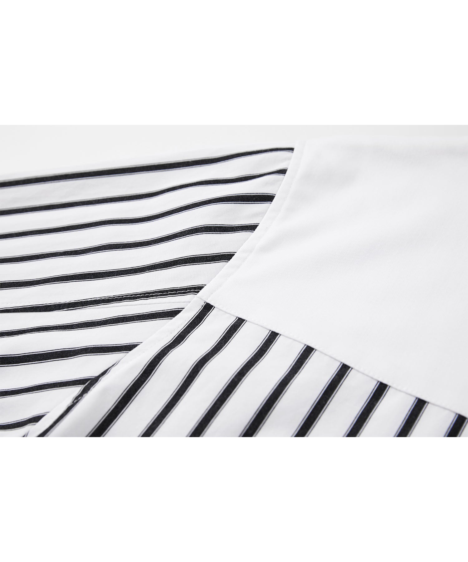 Yoke switching layered color striped shirt 