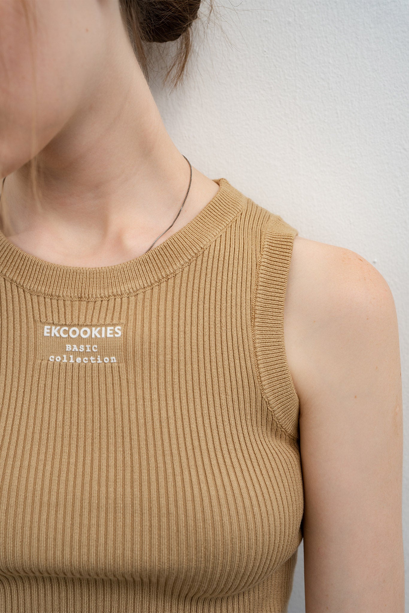 &lt;NEW COLOR&gt; American sleeve ribbed tank top with front logo/inner
