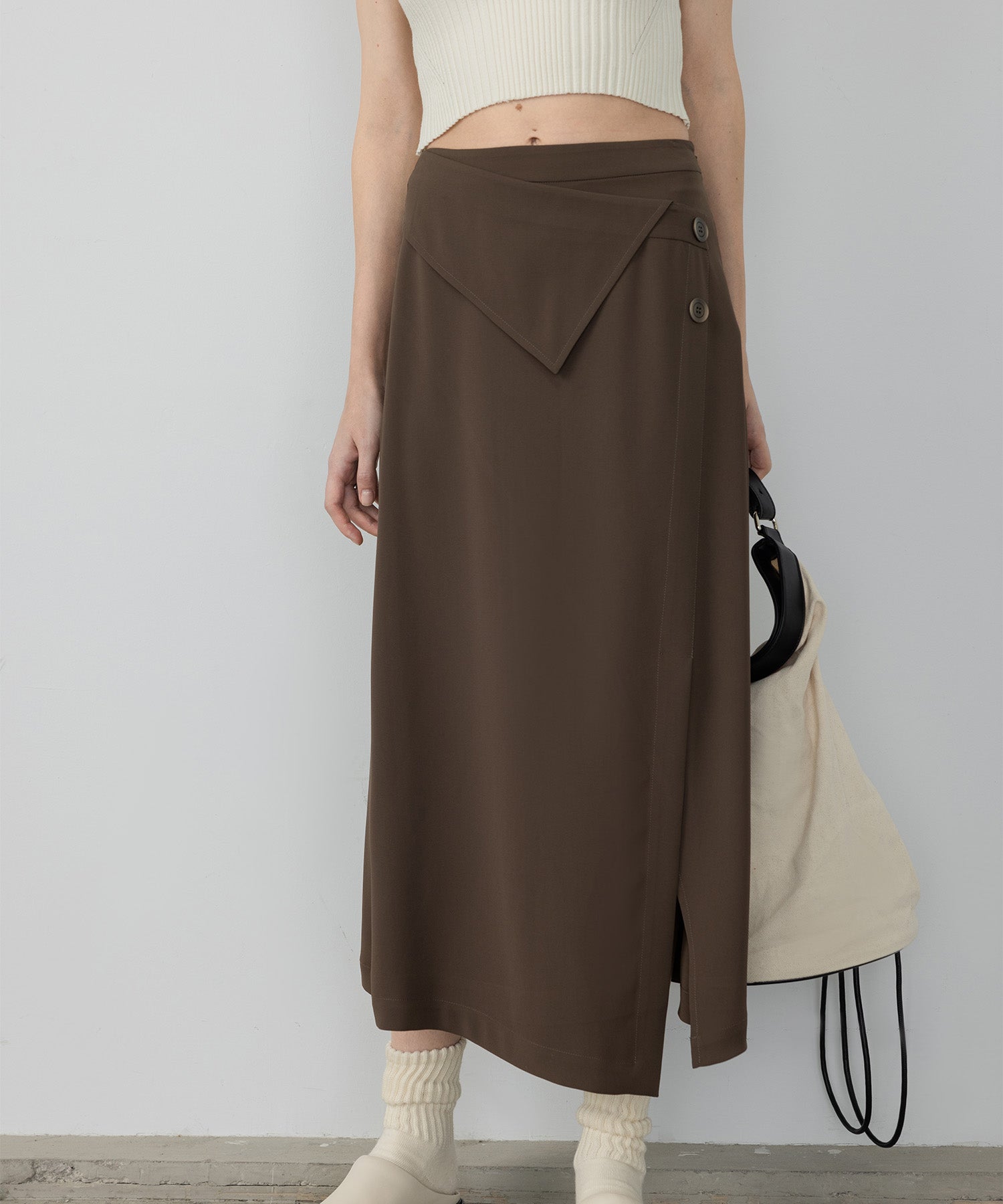 Front slit wrap design skirt