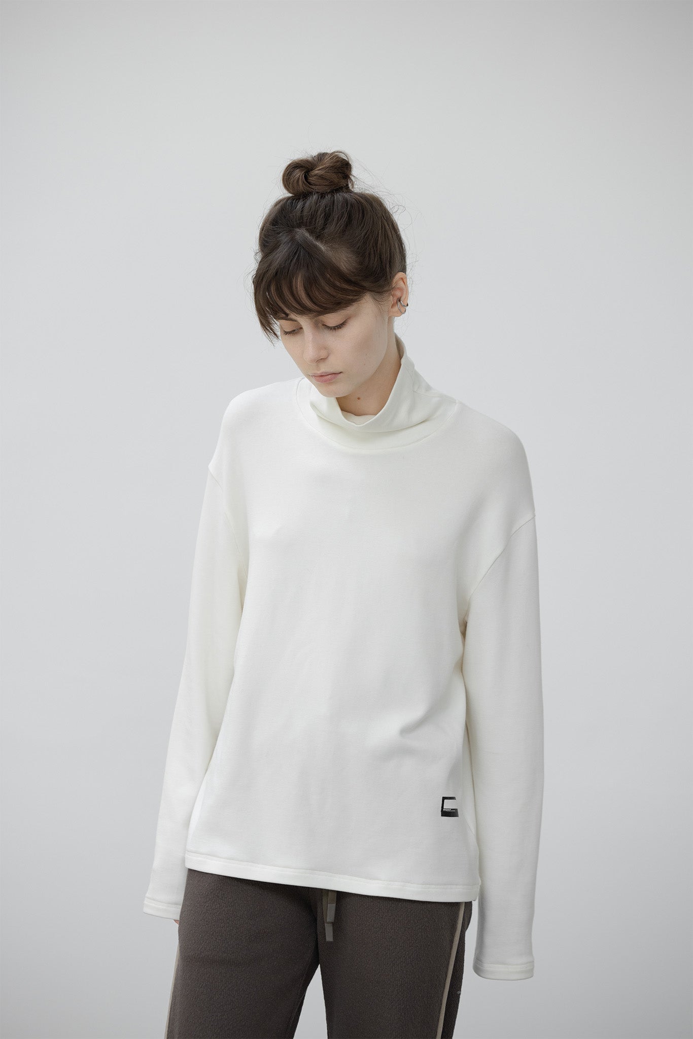 Simple basic high neck top pullover 