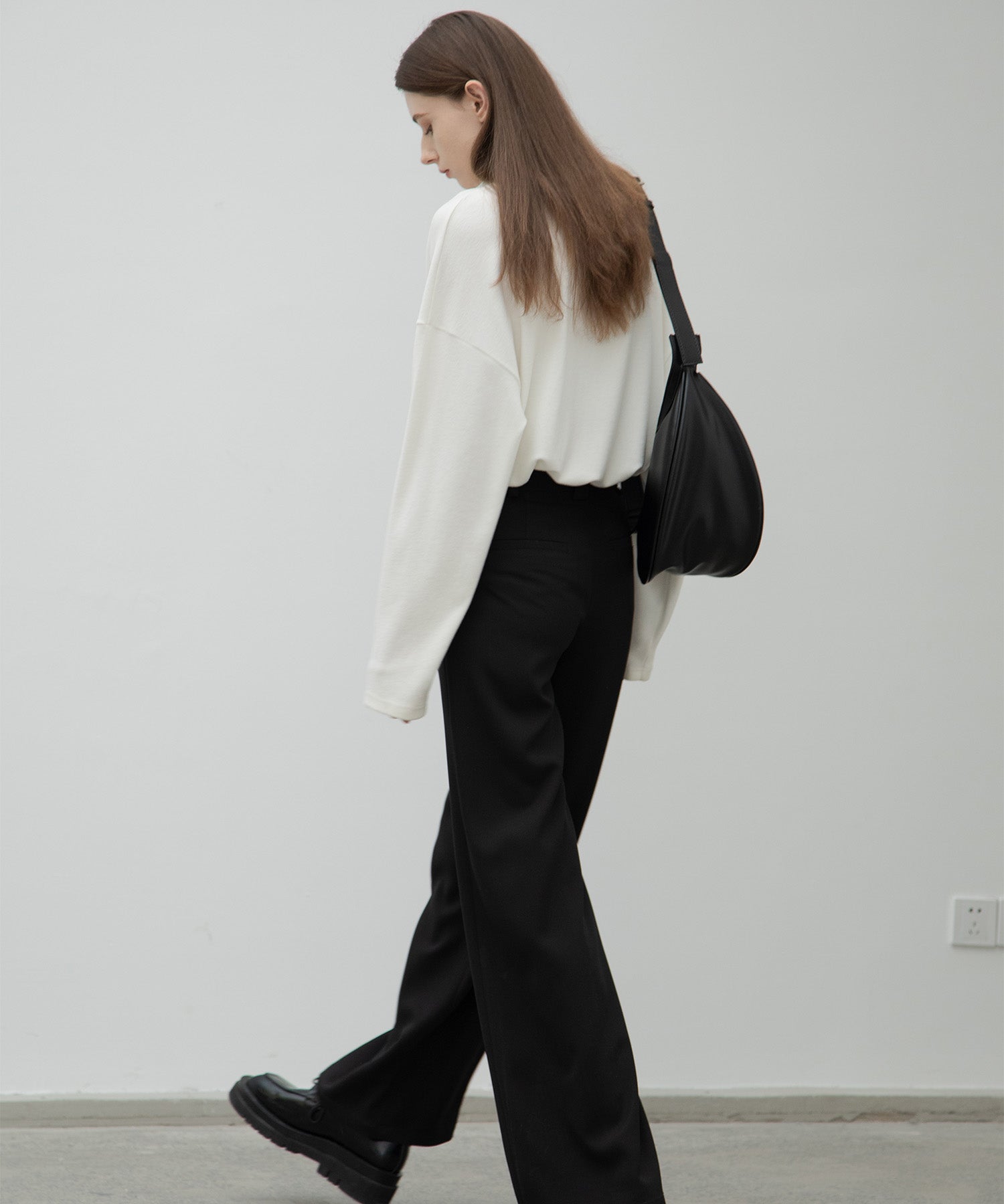 Center press stack pants with elastic sides 